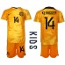 Nederland Davy Klaassen #14 Babykleding Thuisshirt Kinderen WK 2022 Korte Mouwen (+ korte broeken)